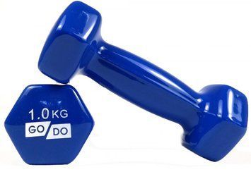 Гантелі для фітнесу з вініловим покриттям 2шт GoDo GD-1.0BL GD-1.0BL фото