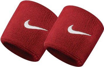 Напульсники Nike Swoosh Wristbands, 2 шт., червоні з білим логотипом, One Size N.NN.04.601.OS фото
