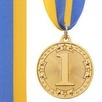 Медаль спортивная с лентой 1 место 4,5 см C-6403-1 C-6403-1 фото