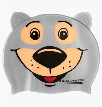 Шапочка для плавання Aqua Speed BEAR, дитяча, сіра OSFM 115-BEAR (Оригінал) 115-bear фото