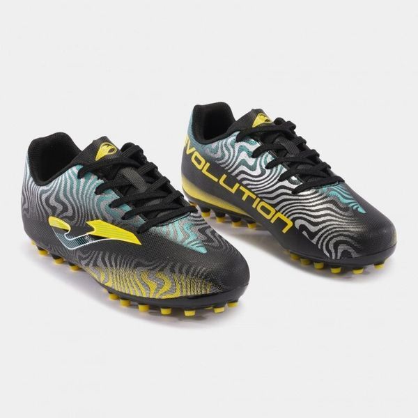 Бутси Joma EVOLUTION JR детский размер 36 EVJW2401AG черно-голубо-желтые (Оригинал) EVJW2401AG-36 фото