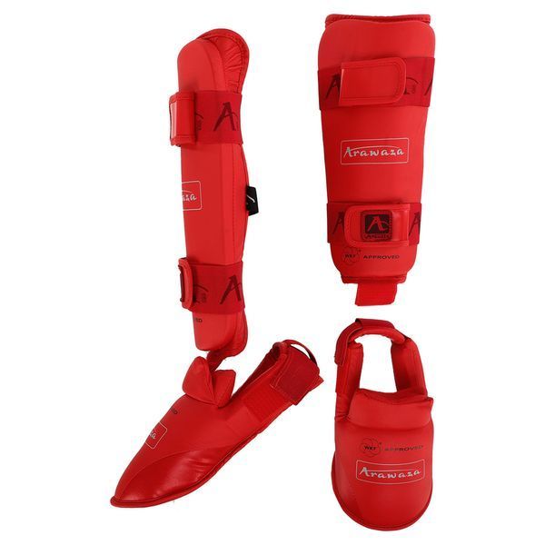 Захист гомілки та стопи для карате Arawaza GO-1252R Replica XS-XL Червоний XL GO-1252R фото
