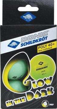 Кулі для настільного тенісу Donic Glow in the dark 40+ (Оригінал) 6 шт. 608507 фото