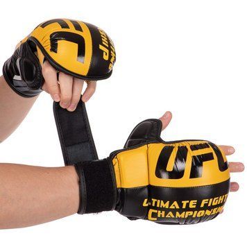 Рукавички Краби спарингові для MMA UFC Чорно-Жовтий BO-0554Y XL BO-0554Y фото